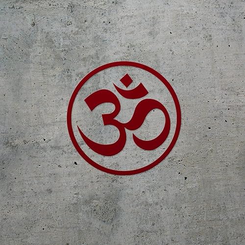 Miniatura 2 de Calcomanías transparentes de yoga Om Aum (borgoña), calcomanías de vinilo impermeables de alta calidad para laptop, accesorio de teléfono, casco