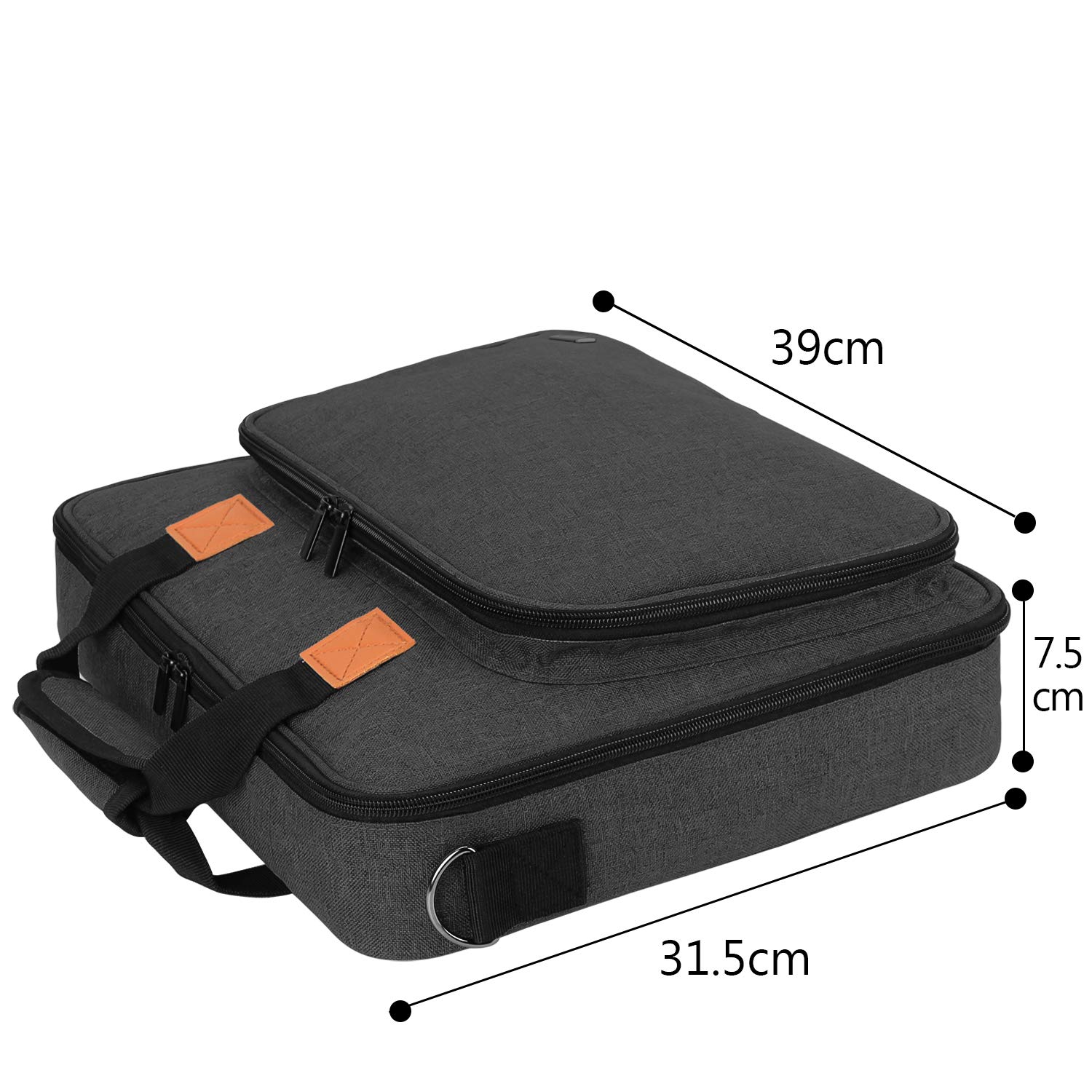 Luxja Tasche für Stickerei Set, Kreuzstich Zubehör Tasche, Stickerei Tasche für Stickrahmen, Farbfäden, Stickgarn und andere Stickerei kit, Schwarz