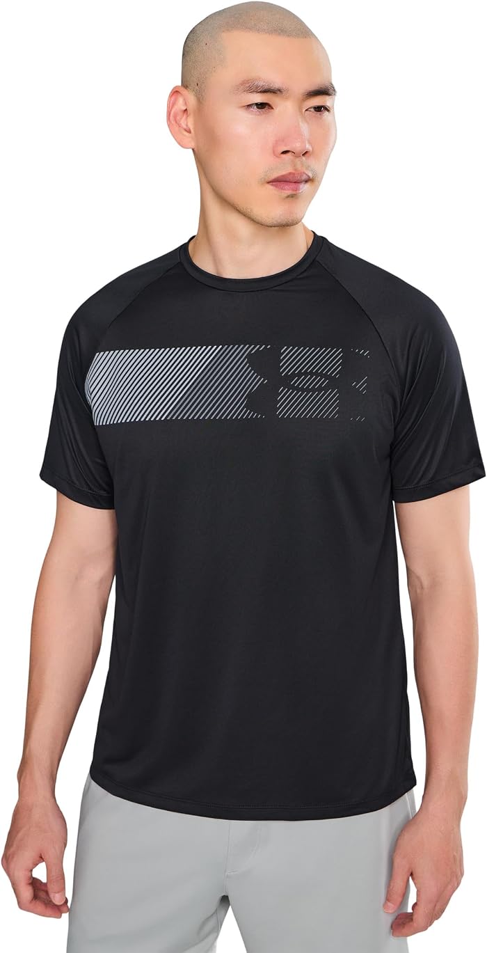 Мужская футболка Under Armour Tech Graphic T, цвет: Чёрный — фото 1