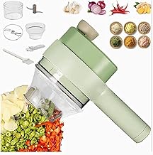 قطاعة خضروات كهربائية 4 في 1 مع فرشاة من كيه بي ار® - قطاعة صغيرة محمولة لاسلكية للثوم/الفلفل الحار/البصل/الكرفس/الزنجبيل