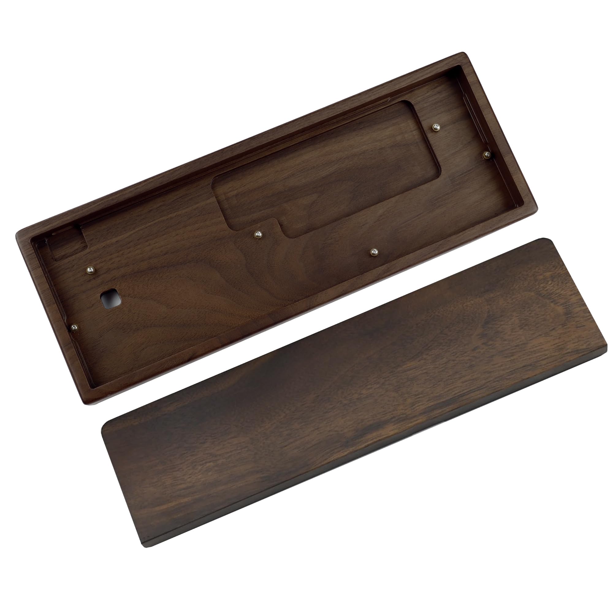 NPKC GH60 Repose-poignet en bois massif pour 60 % de mini clavier de jeu mécanique compatible Poker2 Pok3r Faceu 60 (Noyer)
