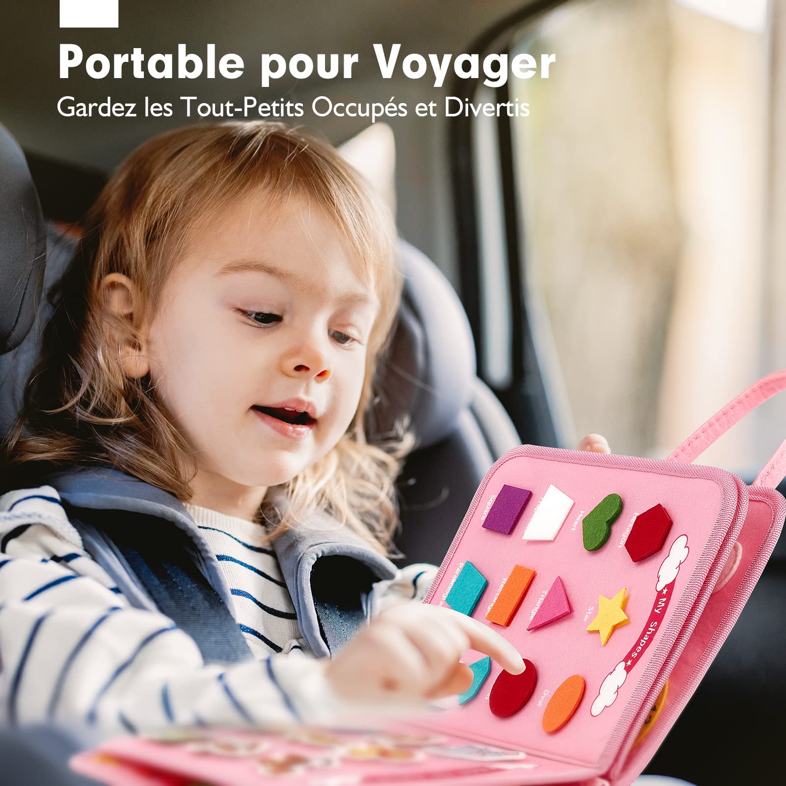 hahaland Busy Board Jouet Montessori, 7 in 1 Licorne Jouet Éducatif, Jouets d'Activité et de Développement pour Enfants, Livre Bebe en Feutre, Quiet Book Cadeau pour Enfant, 5 Couches Planche