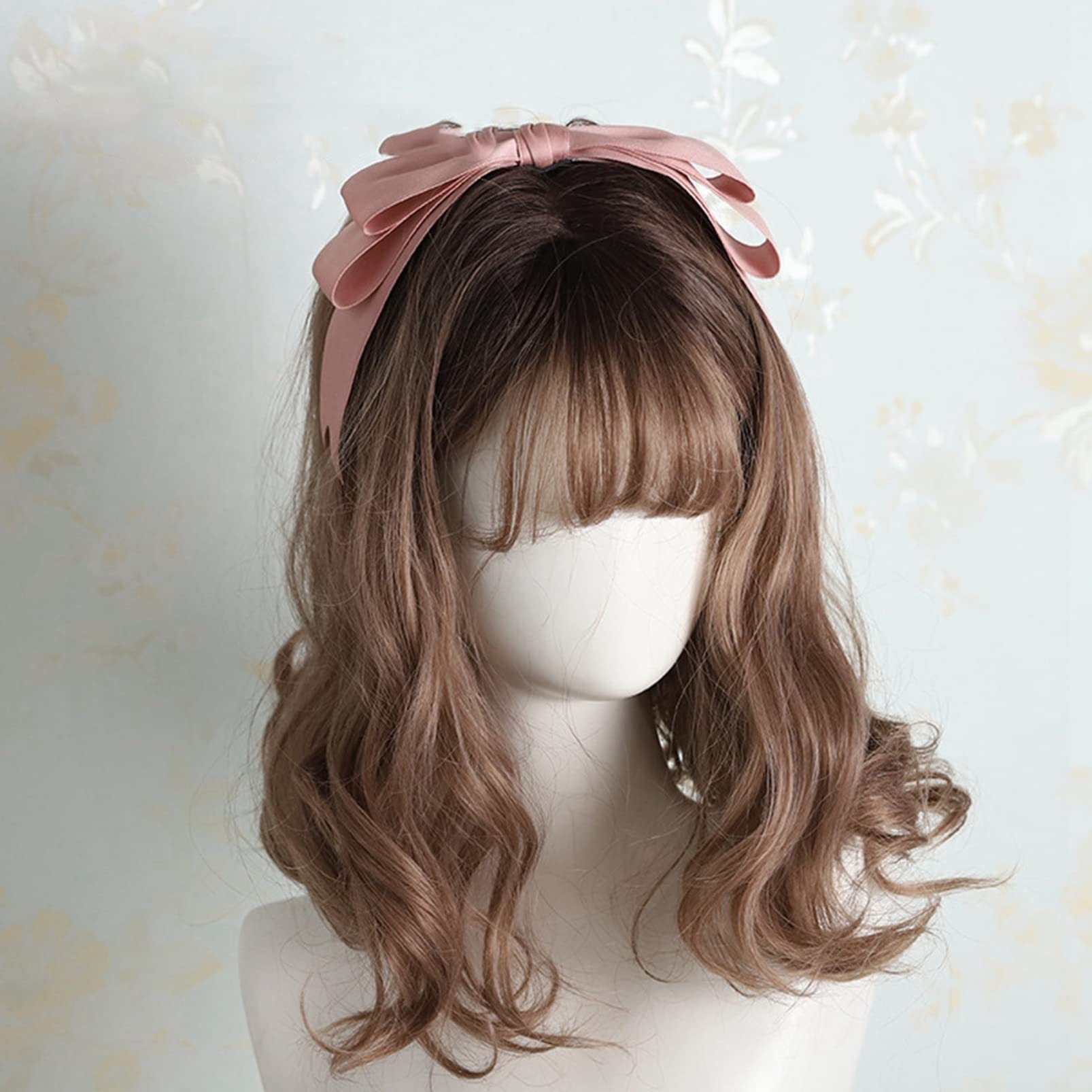 Amazon.co.jp: ロリータ髪飾り ピンク リボン お花 レース フリル 