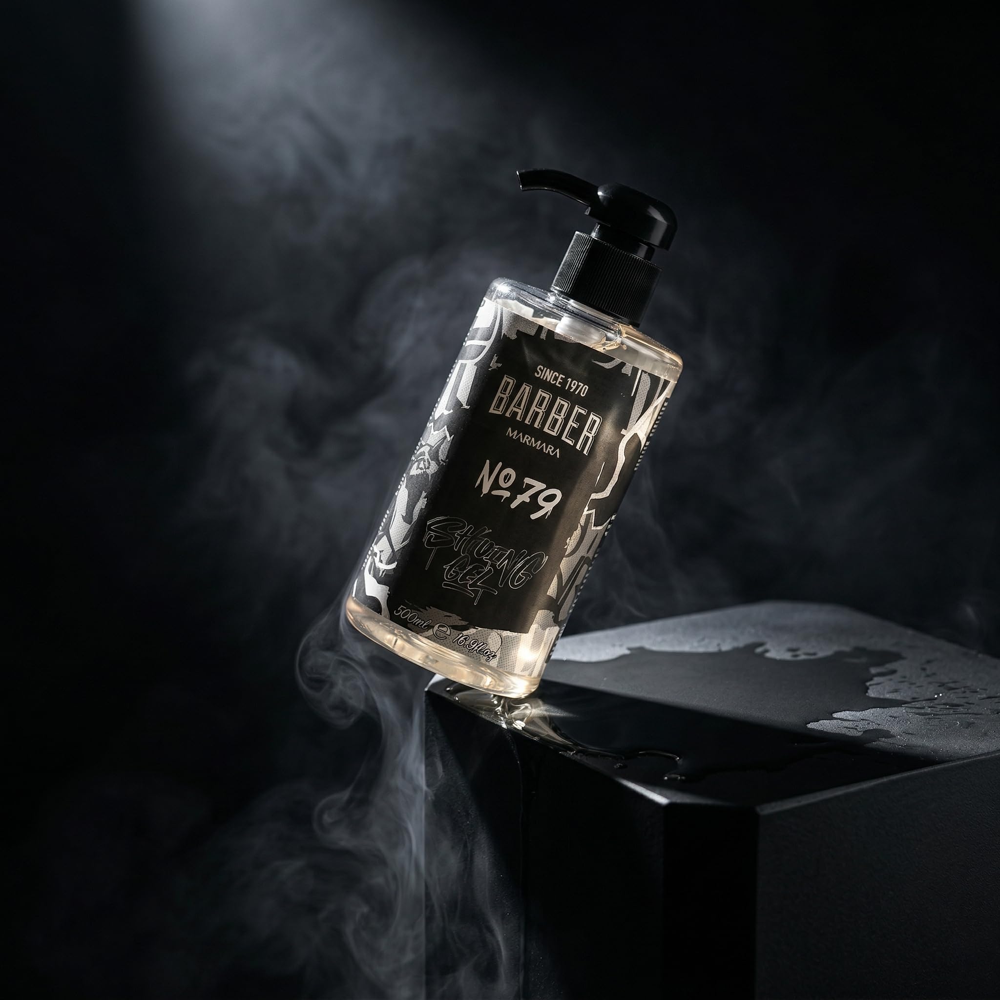 Barber Marmara Gel da Barba No. 79 Trasparente senza Schiuma con Dispenser, Qualità Professionale Turca per Contorni Barba, Collo & Rasatura 500ml