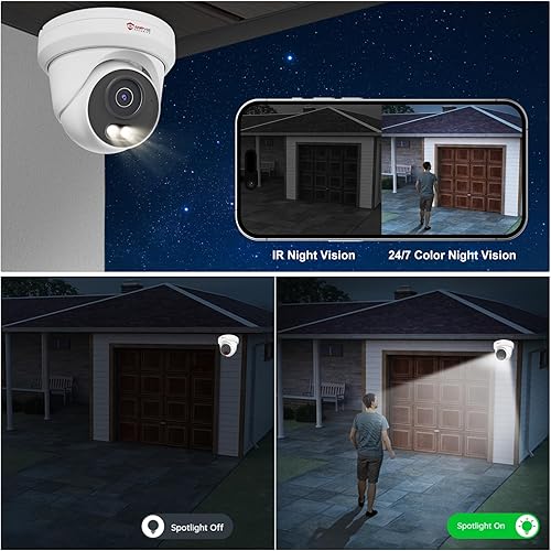 Miniatura 3 de Anpviz Sistema de cámara de seguridad PoE 4K de 16 canales, 16 cámaras IP PoE con cable de 8MP para exteriores con detección de vehículos