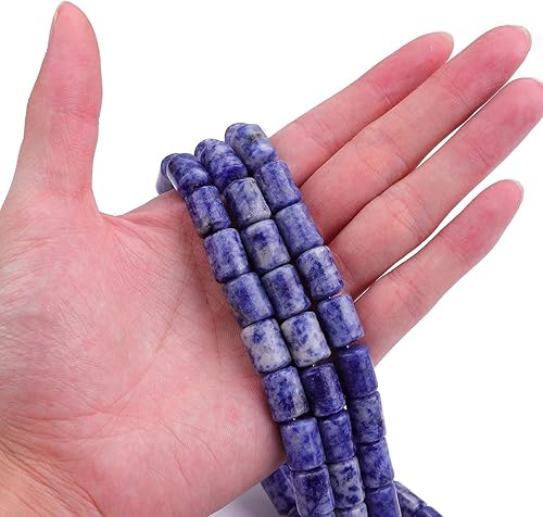 Miniatura 2 de Piedra cilíndrica azul natural de sodalita suelta semi cuentas de piedras preciosas para la fabricación de joyas 0.394 inx0.551 in 15.0 in