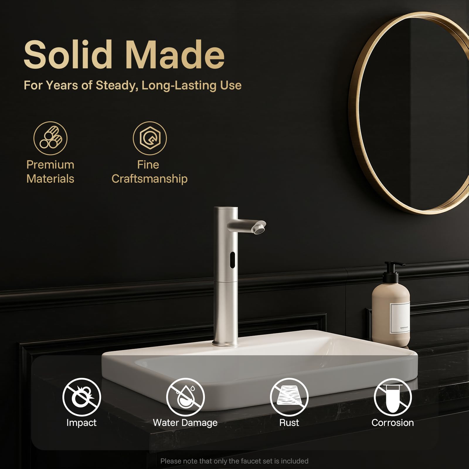 Rubinetto per lavandino senza contatto, sensore a infrarossi, rubinetto automatico per lavabo, miscelatore per lavabo