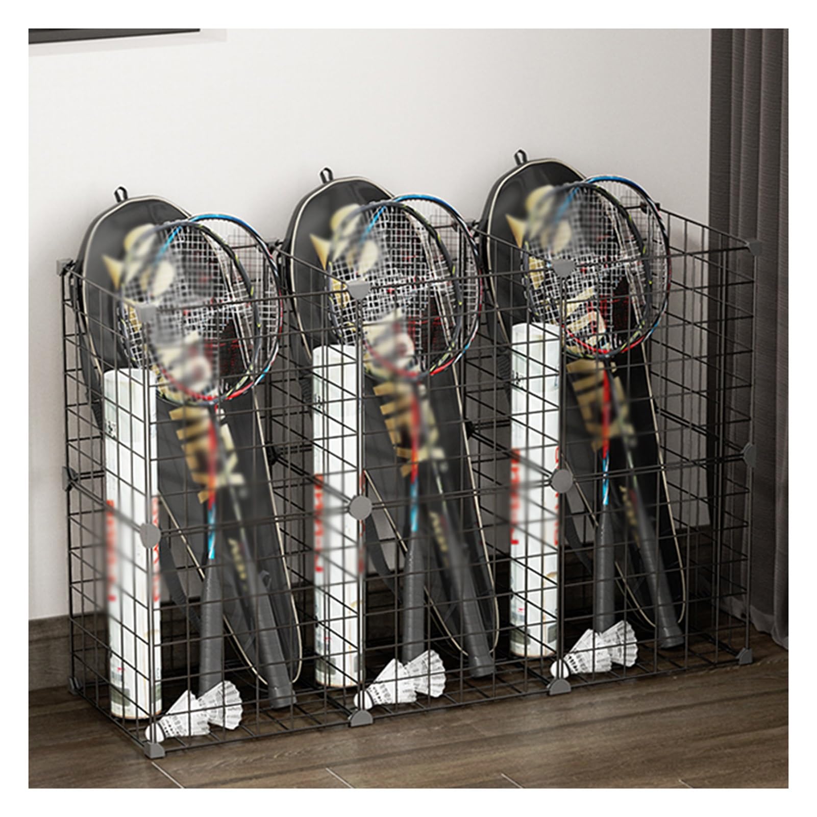 Generico Supporto per Racchette da Badminton, Supporto per Racchette da Tennis, Supporto per Racchette da Tennis a 3 Griglie. Supporto per Racchette da Badminton Nero/Blu/Rosa/Bianco. Supporto per ra