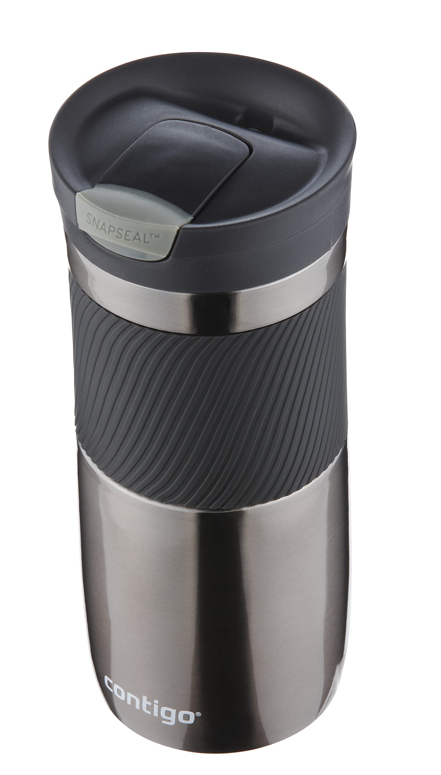 Contigo Byron SNAPSEAL - Tazza termica con incisione, con nome in acciaio inox, da viaggio, a prova di perdite, coperchio facile da pulire, senza BPA, 470 ml (Gunmetal)