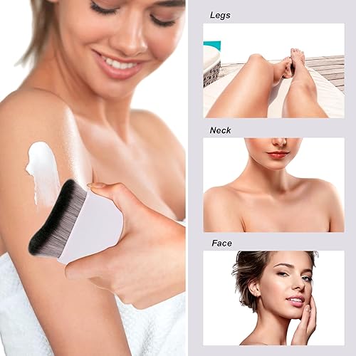 Miniatura 36 de UNIMEIX Brocha autobronceadora para protección solar, brocha de maquillaje corporal, aplicador de mezcla Kabuki, cepillo de belleza para dorado