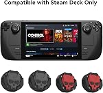 GeekShare Thumb Grip Caps for Steam Deck Joystick,Soft Silicone Anti-Slip Thumbsticks Cover Set Compatible with Steam Deck Only - 2 Pairs/4 PCS (Black & Red)