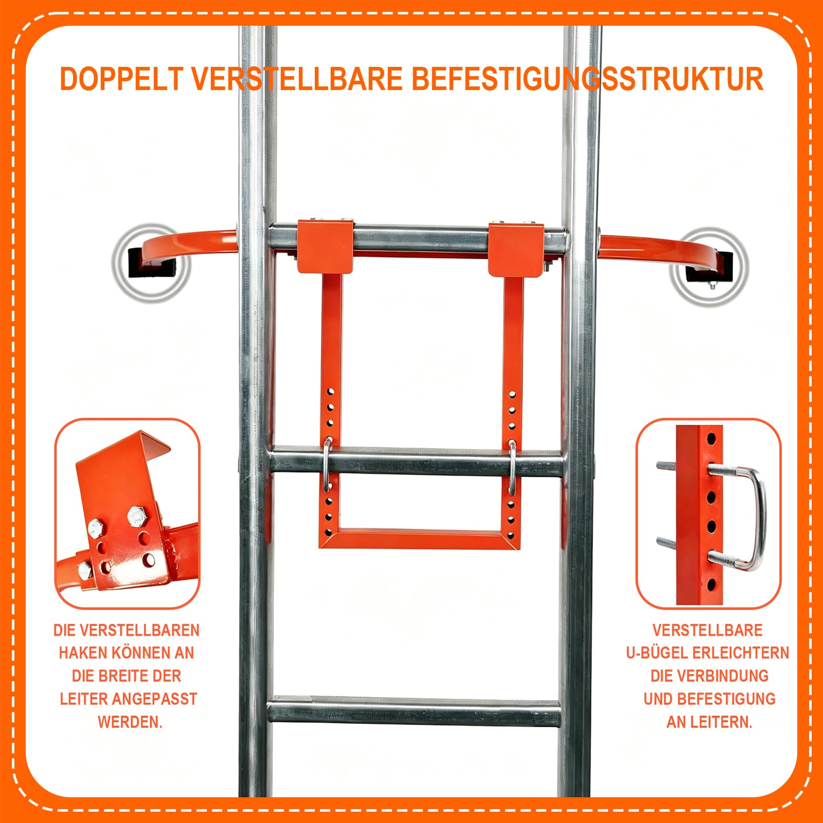 Ladder Stabilizer mit Handschuhen, Leiterständer und Leiterhaken