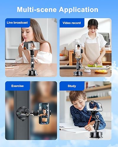 Miniatura 7 de Soporte de teléfono de succión para automóvil, ultra estable, 360 grados, giratorio para grabación de video, montaje de Sunction, soporte de coche