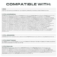 Vista 4 de UDC Parts 196103 - Correa de repuesto para cortacésped Husqvarna 532196103 587686701 LGT2654 YTH24V54 54 Craftsman Poulan/Aramid Cord / 147.50