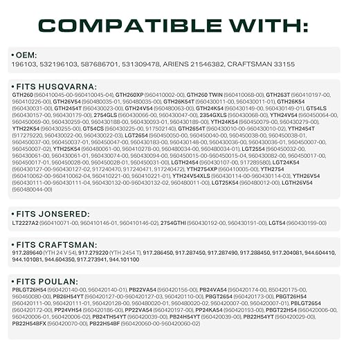 Miniatura 3 de UDC Parts 196103 - Cinturón para cortacésped Husqvarna 587686701 532196103 LGT2654 YTH24V54 54 Craftsman PoulanAramid Cord  147.50 pulgadas