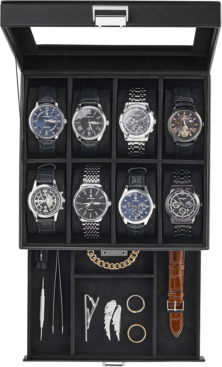 ProCase Watch Case, 8 Slot Mens Watch Box Holder Organizer...