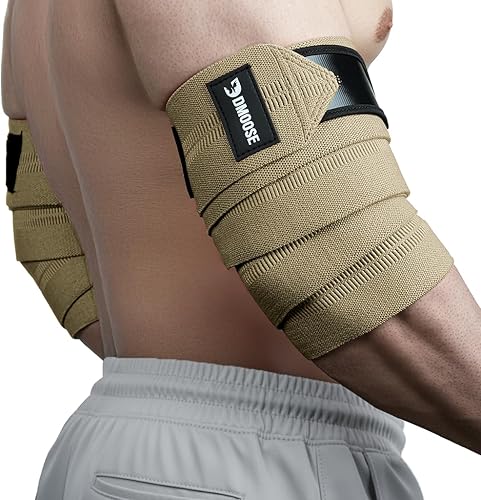 Miniatura 18 de DMoose Fitness Elbow Wraps for Weightlifting (Pair) 40" Adjustable Brace for Joint Support, Pain Relief & Tendonitis - Elbow Straps for