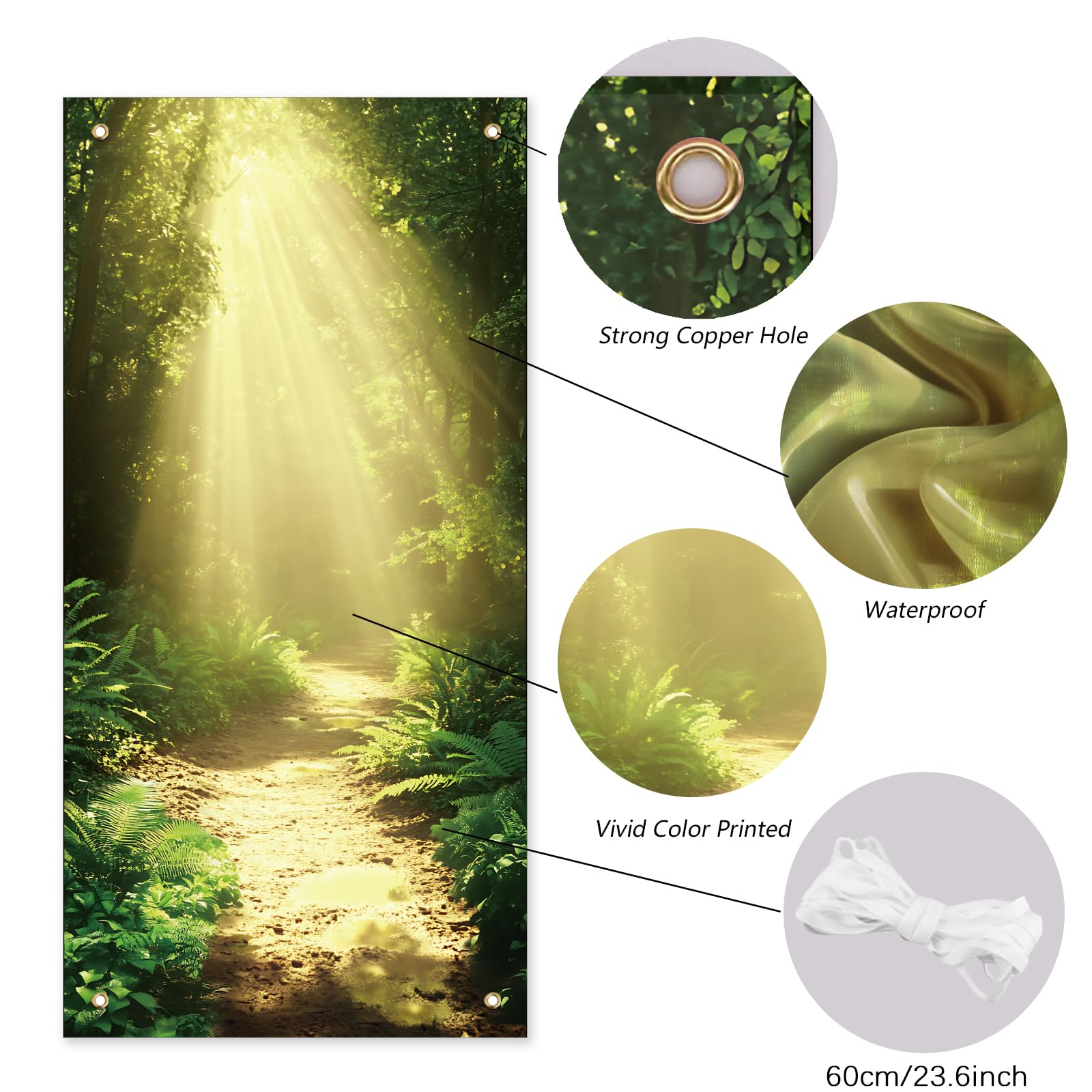 arricraft 1 Pc Forest Sunshine Theme Polyester Door Cover - Image 3
