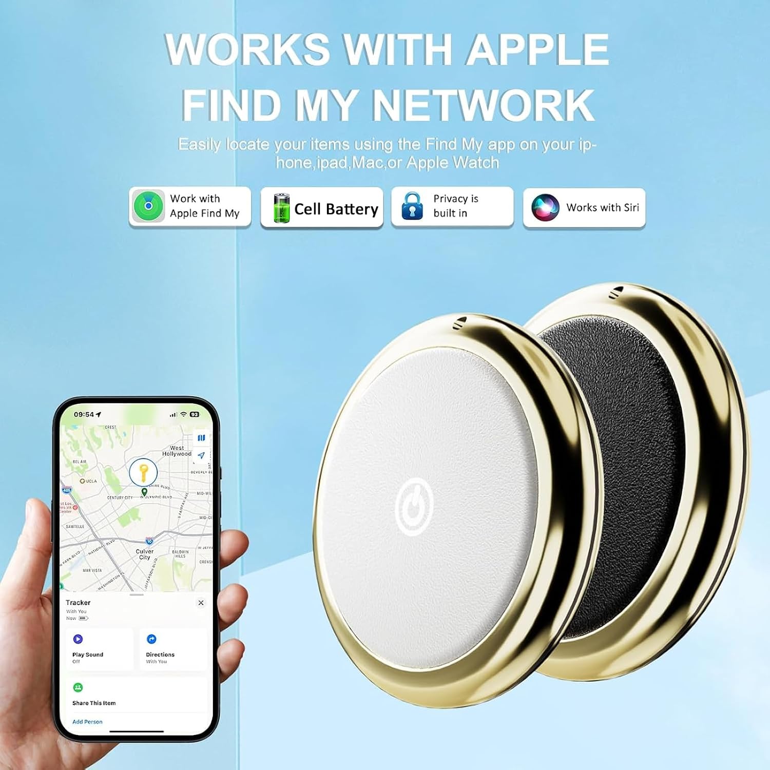 Tag Tracker Works with Apple Find My(iOS Only)（Black&White,2PCS image 2