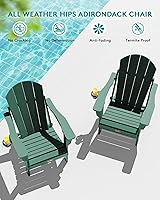 Vista 75 de SERWALL - Silla plegable Adirondack para patio, jardín, exterior, resistente a la intemperie, sillas para hoguera, color naranja