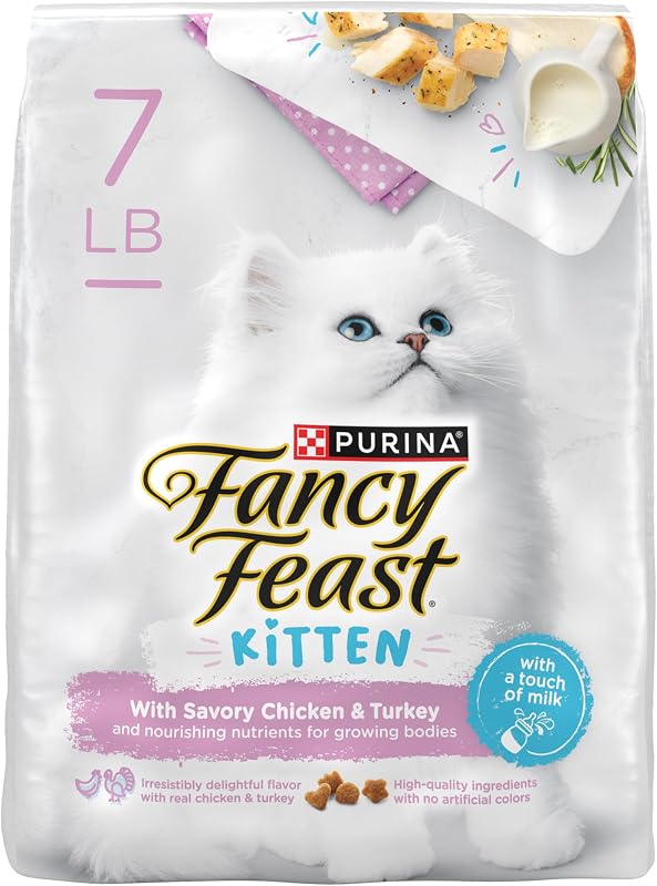 Ração seca Fancy Feast para gatinhos com frango e peru – 3,18 kg