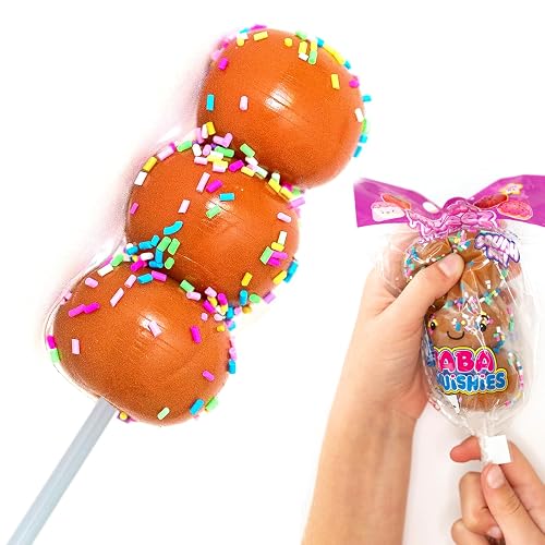 MushMeez Taba Squishy Sweet Friends - 3 Taba Squishies on a Stick - Squish, Squeeze, Great for Stress Relief - Sensory / Fidget Play Food Squishy Toys for Kids and Adults