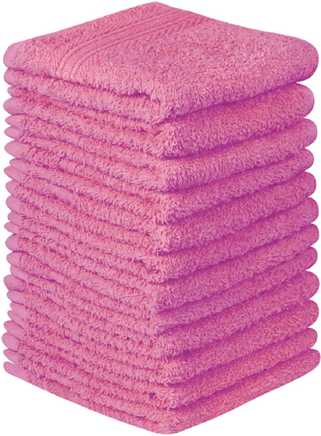 Diamond Tex Pack of 12 Face Cloth (30 x 30 cm, 500-GSM) Luxury Super Soft 100% Egyptian Cotton Flannel Washcloth Set Gym, Golf, Spa Quick Dry Hotel Quality Fingertip Face Towels (Pink)