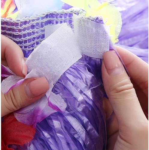 Miniatura 21 de Falda hawaiana de hierba Luau Hula con flores grandes para decoración de fiesta de baile