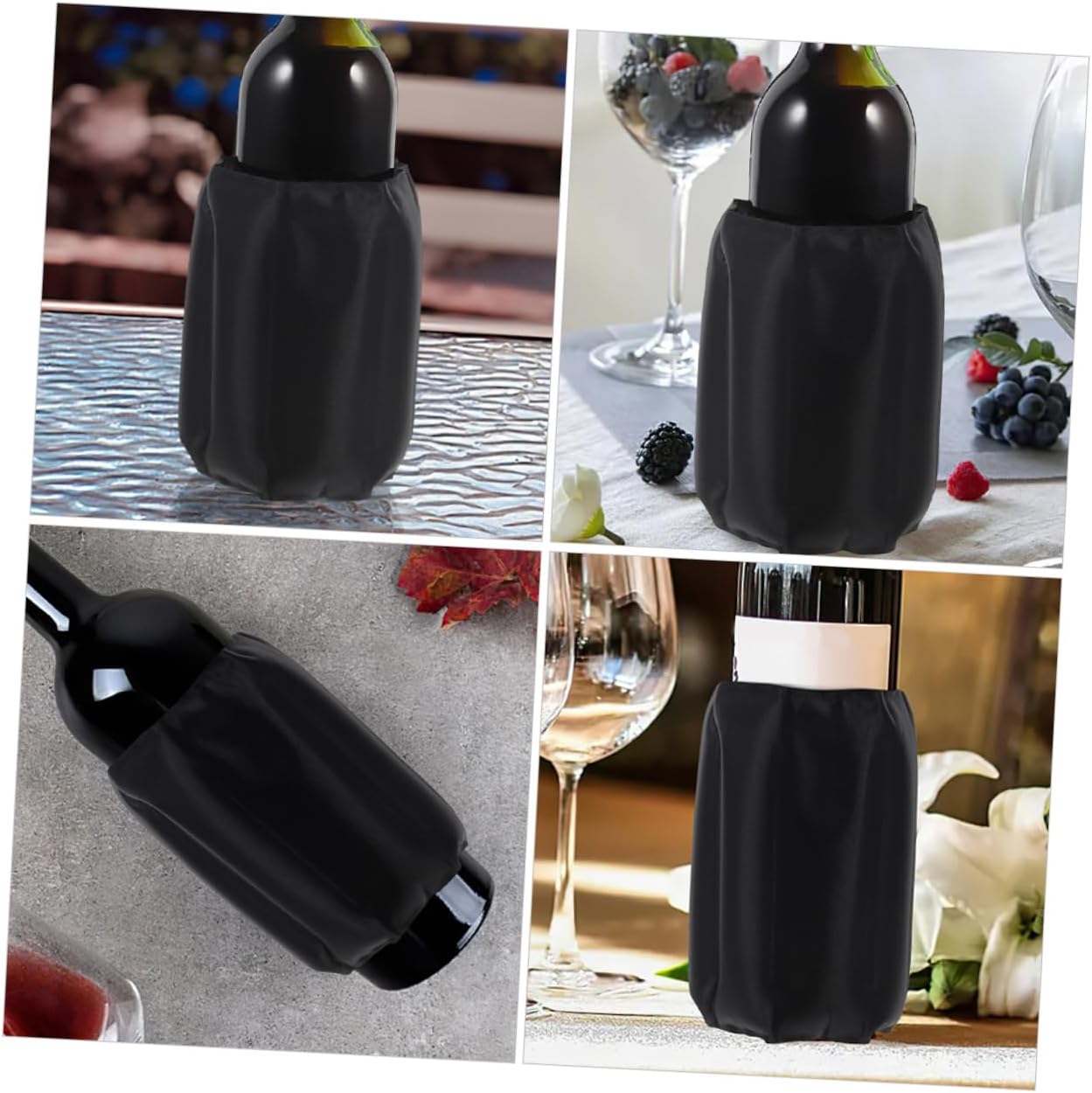 POPETPOP 2個 ワインボトル用保冷スリーブ ポリエステル製ジェルアイスパック搭載 耐久性に優れた氷冷バッグ ビールやカクテル