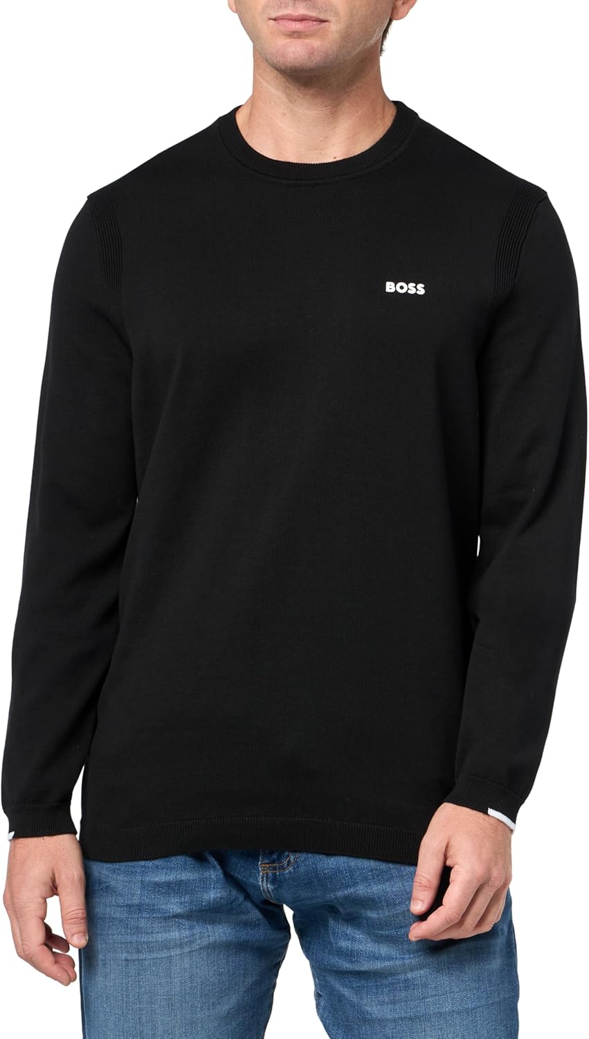 BOSS Mens Tech Flex Cotton Stretch Knit Sweater