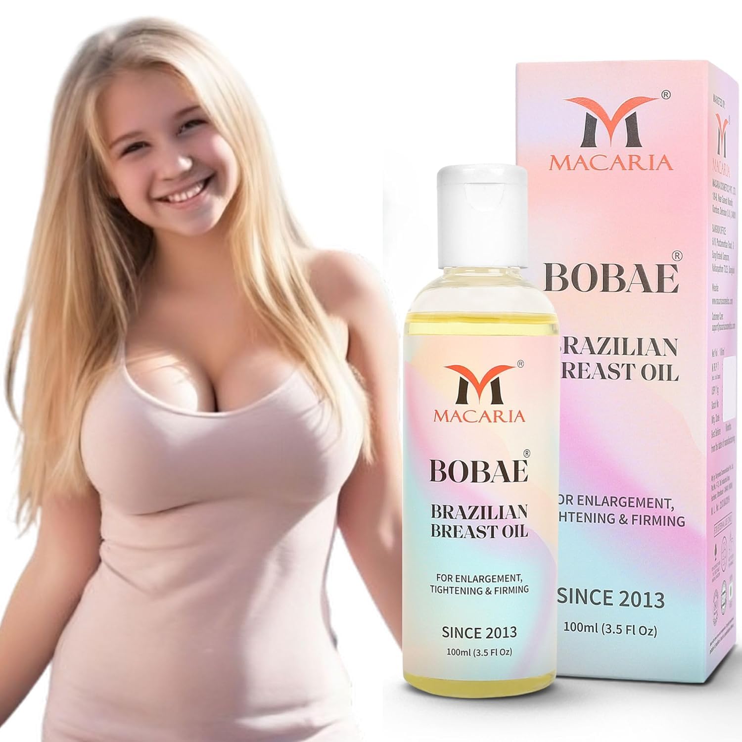 Bobae Brazilian breast Tightening Oil for sagging breast Bust boobs Enhancement Oil Size up Toning Firming Massage Oil larger Breast Enhancement Gel bigger Brazilian Boobs Women