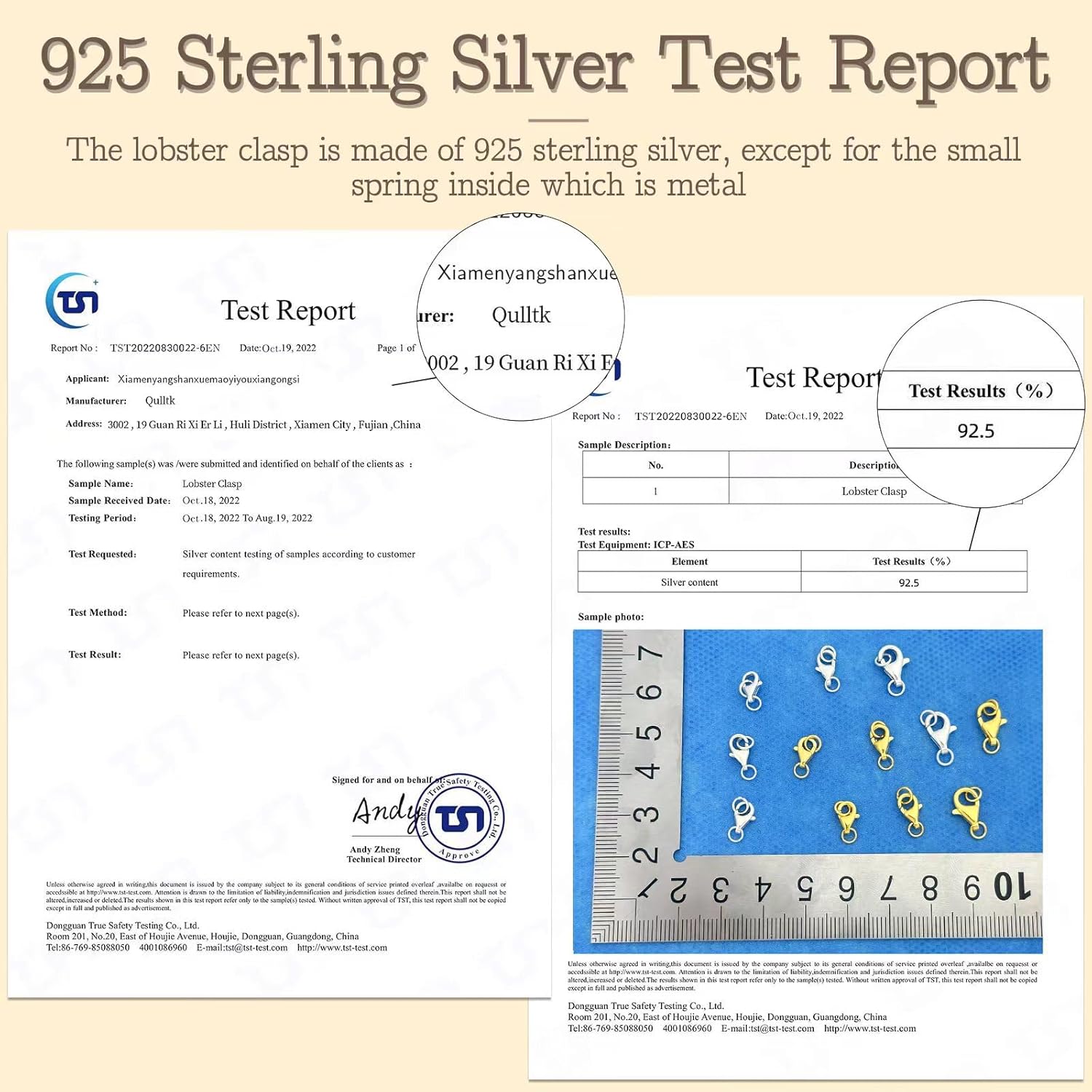 925 Sterling Silver Lobster Clasp with Closed Jump Rings,Necklace Clasps and Closures Lobster Claw Clasp Suitable for Jewelry Making Findings and Bracelets - Image 3