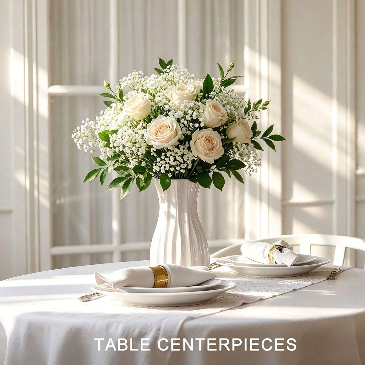 200 Pcs Babys Breath Artificial Flowers White Baby's Breath plastic Flowers Artificial Bulk,faux flowers,Real Touch Small Fake Flowers Baby Breath for Wedding Decor, Party, Home & Garden Decoration