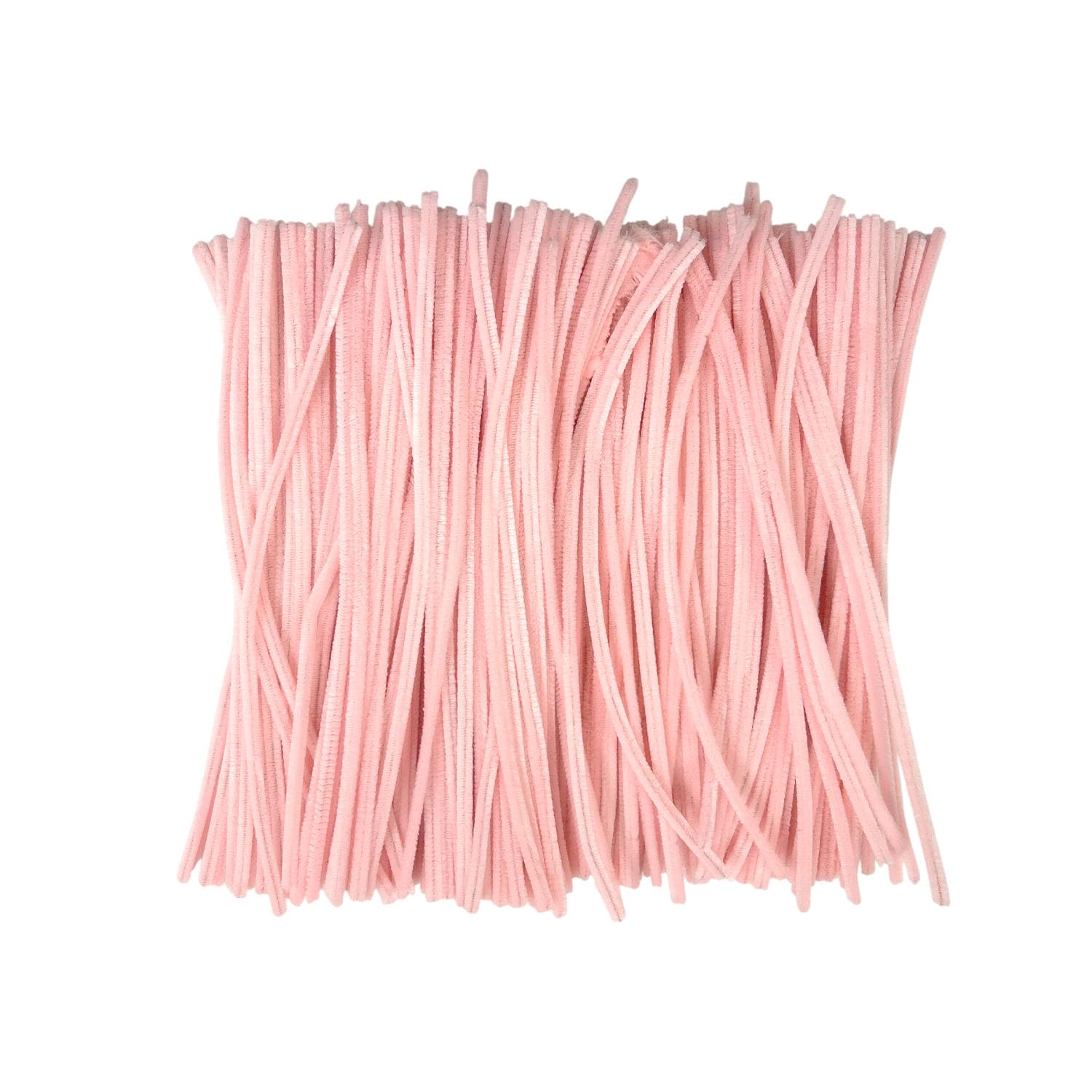 Pack of 500 Light Pink Coloured Pipe Cleaners 30cm x 6mm Craft Chenille Stems