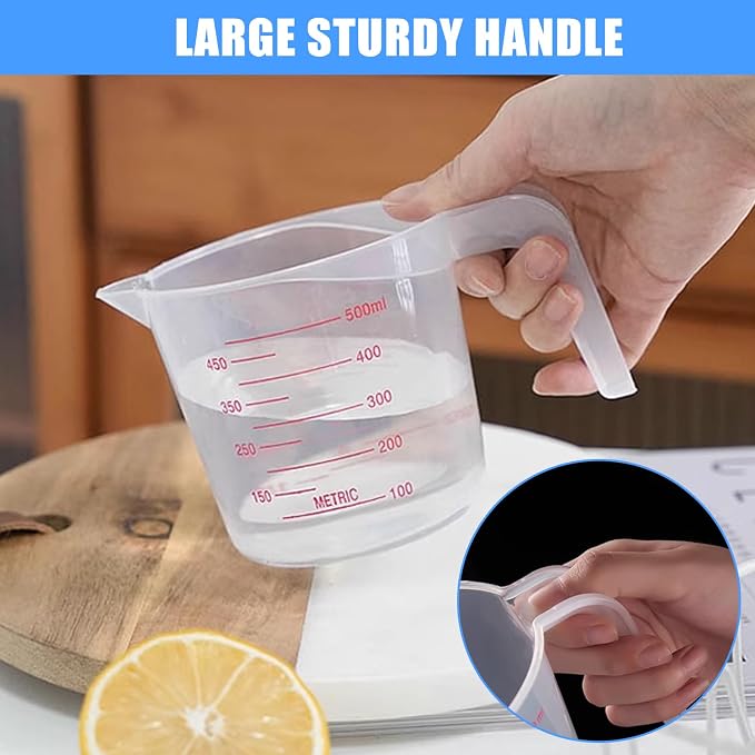 Juego de 2 Vasos Medidores Plástico 250ml y 500ml miniatura 6