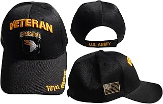Trade Winds 101st Army Airborne Veteran Black Acrylic Adjustable Embroidered Cap Hat, 7 3/4