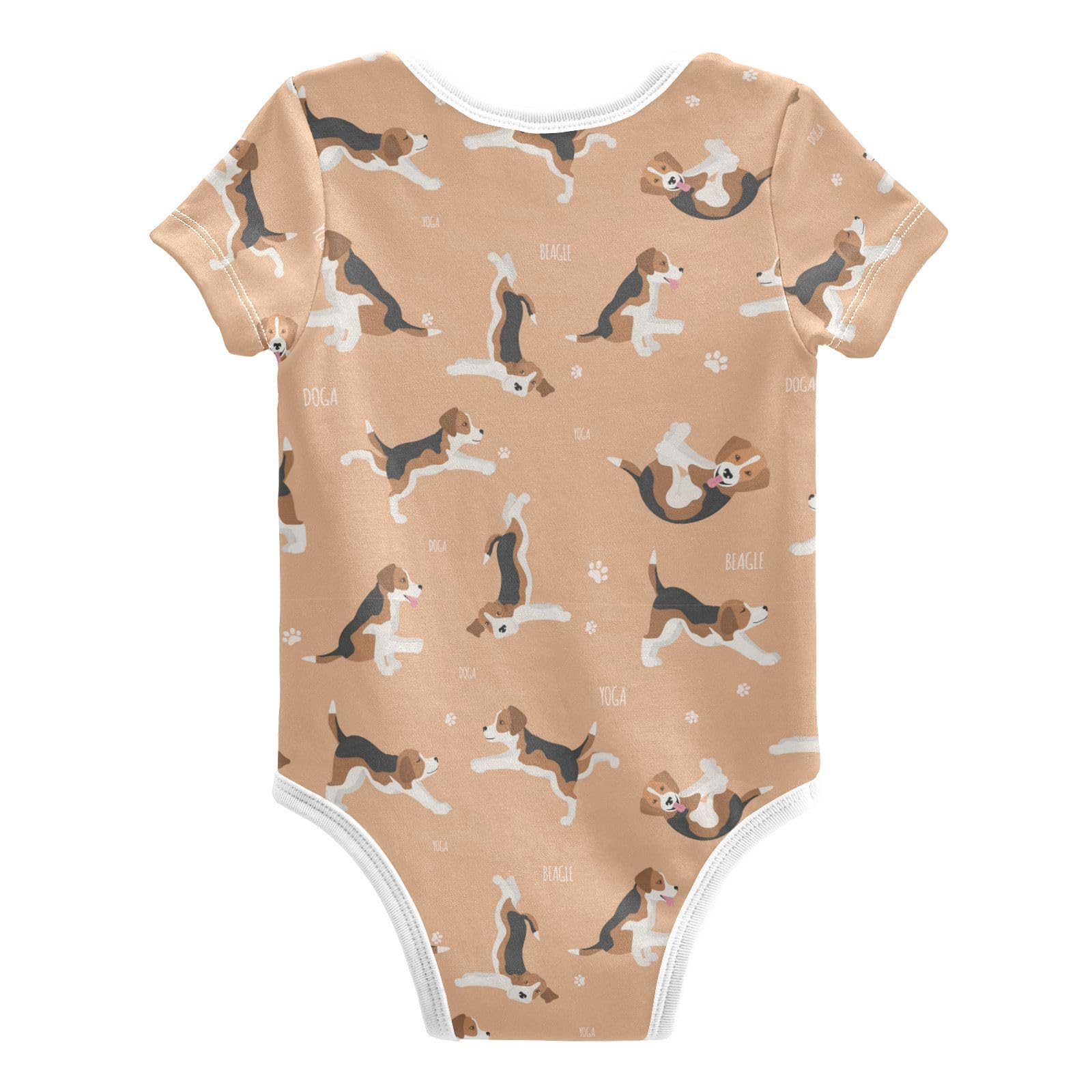 Wusikd Beagle Unisex Baby Bodysuit Cotton Yoga Dogs Poses Baby Short Sleeve Clothes 3 Months for Boys Girls