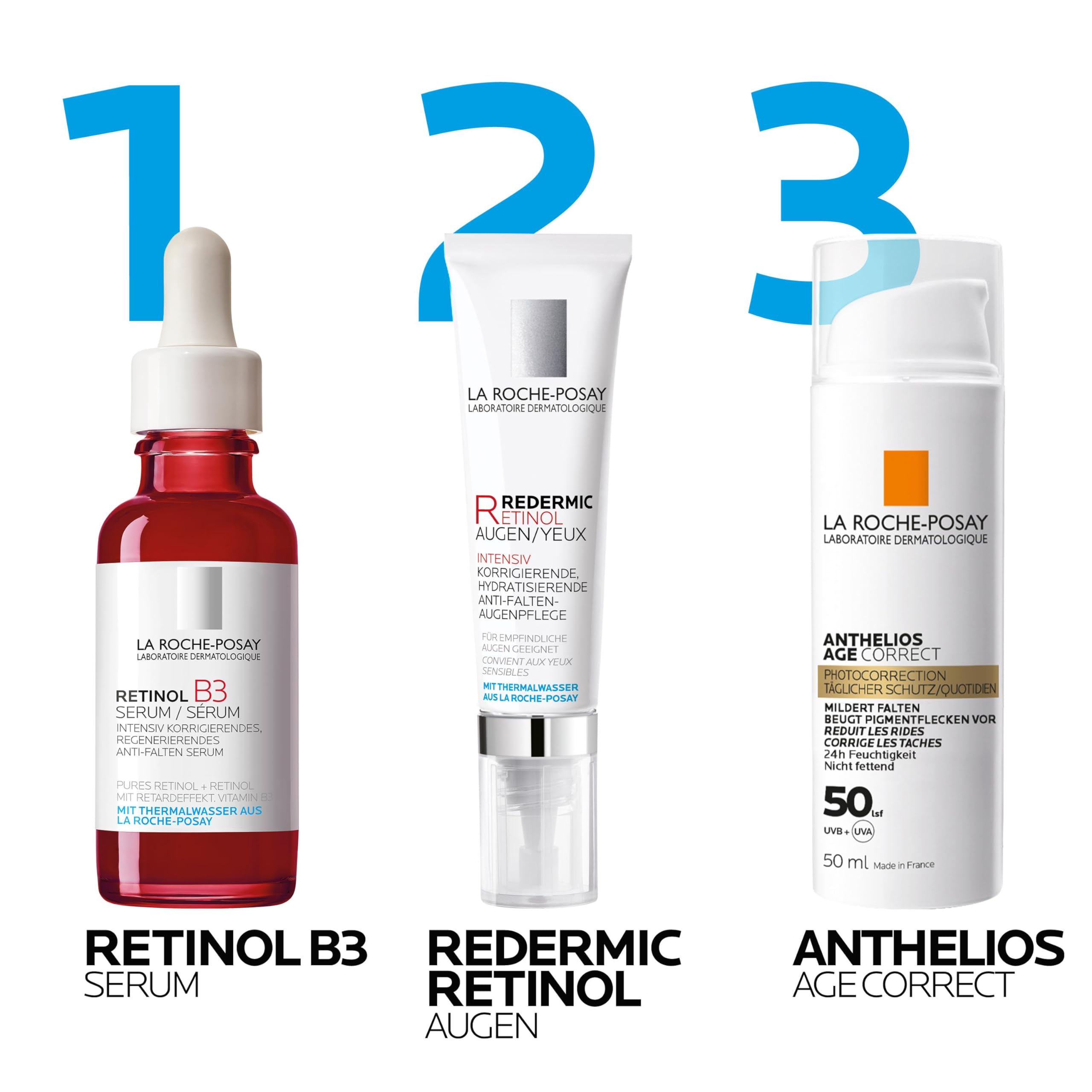 La Roche Posay Anti-Falten Serum-Konzentrat, Für normale bis empfindliche Haut, Intensiv Korrigierend und Regenerierend, Retinol und Vitamin B3, Retinol B3 Serum, 30 ml