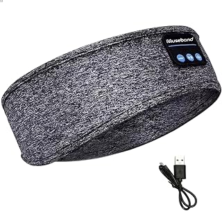 Sleep Headphones: Bluetooth 5.2, Noise-Canceling, Ideal for Sleep, ASMR, Yoga, Workouts, Travel, Long Battery Life, Compatible with Sleep Apps, Grey
