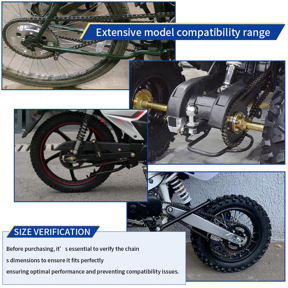 415H-110L Heavy Duty Chain for 49Cc, 60Cc, 66Cc, 80Cc 2-Stroke Motorized Bicycle Engines, Includes Chain Breaker Tool