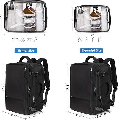 Miniatura 3 de Hanples Mochila de viaje, mochila para laptop, mochila de mano para escuela y senderismo, Negro -, Mochilas de viaje Negro -,Beige,Gris,gris