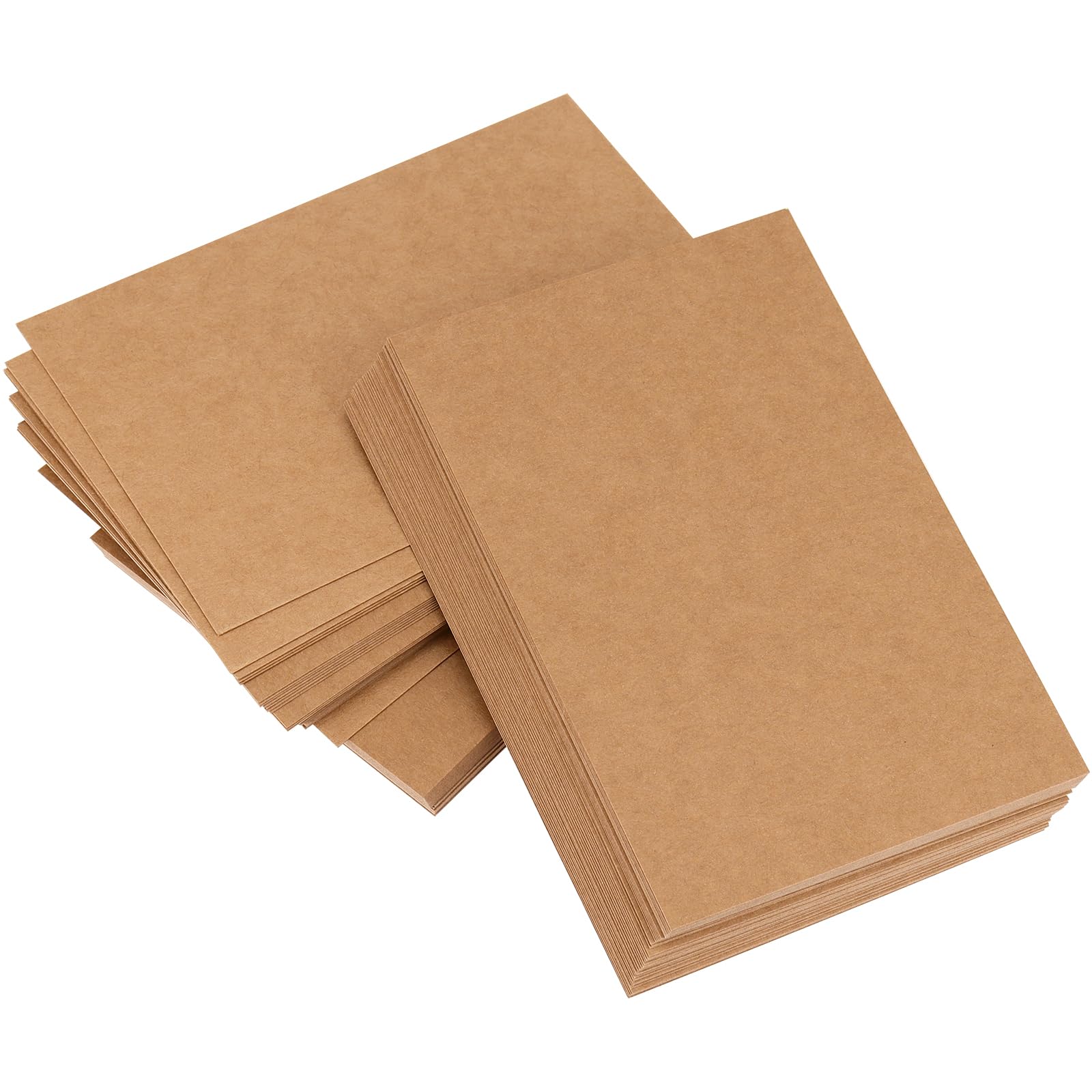 MUKLEI 300 Blatt 10,2 x 15,2 cm brauner Bastelkarton, 250 g/m², blanko, Kraftkarton, dicker brauner Karton für Einladungen, Speisekarten, Bastelarbeiten, DIY-Karten, Geschenkanhänger