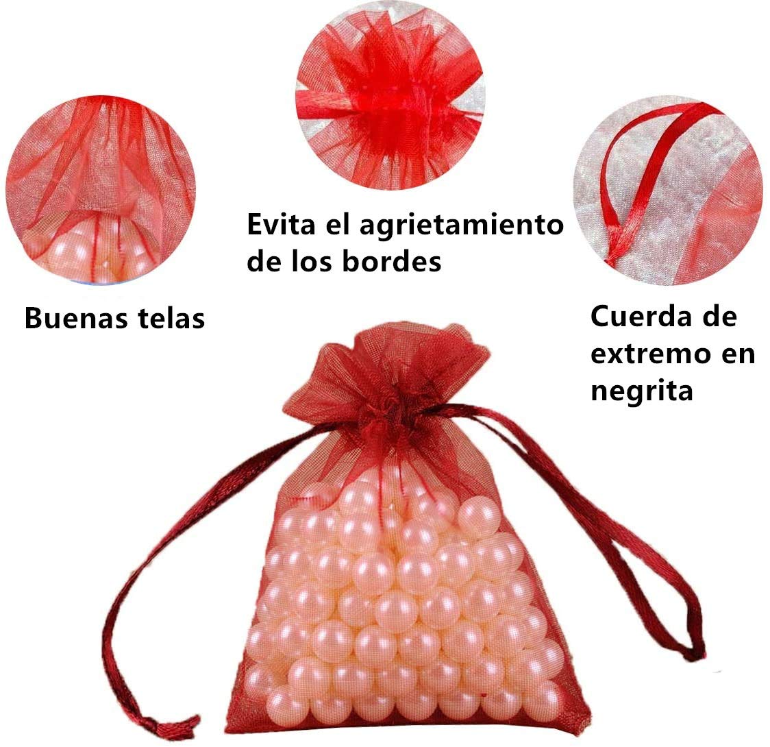 Lot De 100 Sachets En Organza 5 X 7 Cm - Sacs Cadeaux Avec Cordon De