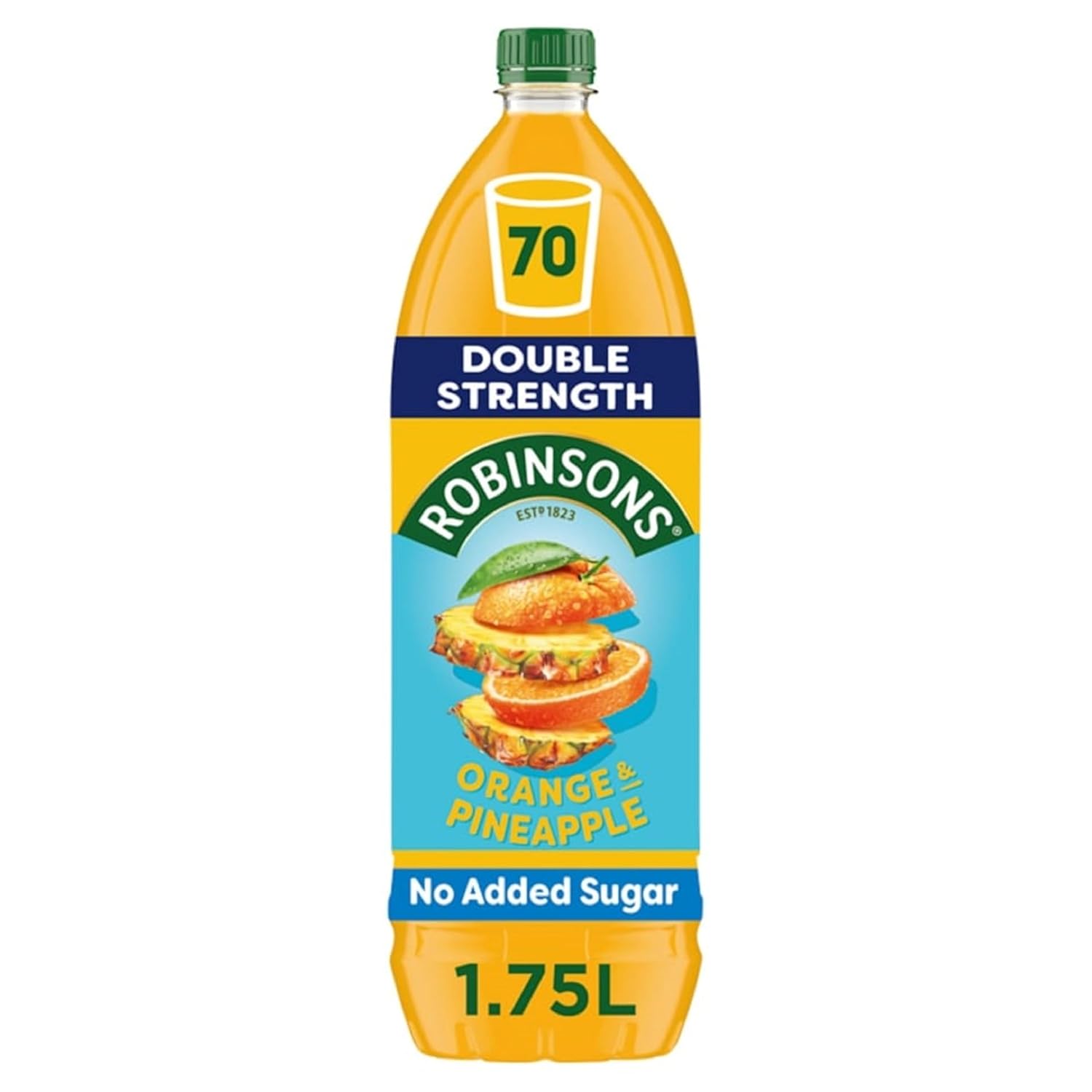 Robinsons Double Strength Orange & Pineapple Fruit Squash No Added Sugar 1750ml (Pack of 3)