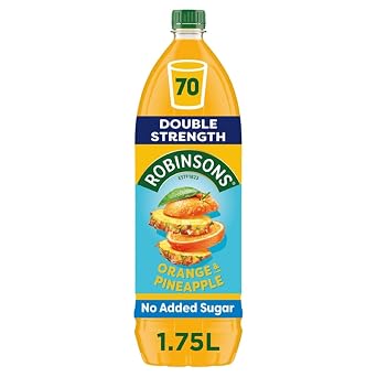 Robinsons Double Strength Orange & Pineapple Fruit Squash No Added Sugar 1750Ml