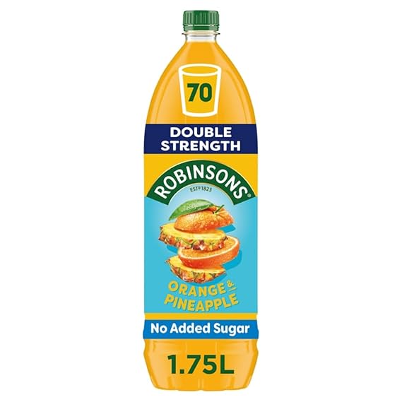 Robinsons Double Strength Orange & Pineapple Fruit Squash No Added Sugar 1750Ml
