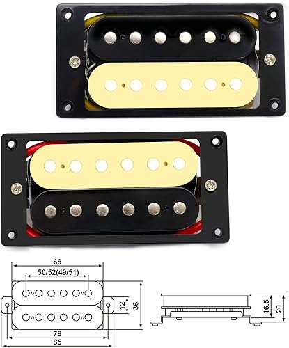 Miniatura 2 de Metallor Zebra Humbucker Pickup - Juego de 2 pastillas para guitarra eléctrica (2 unidades), Negro y crema