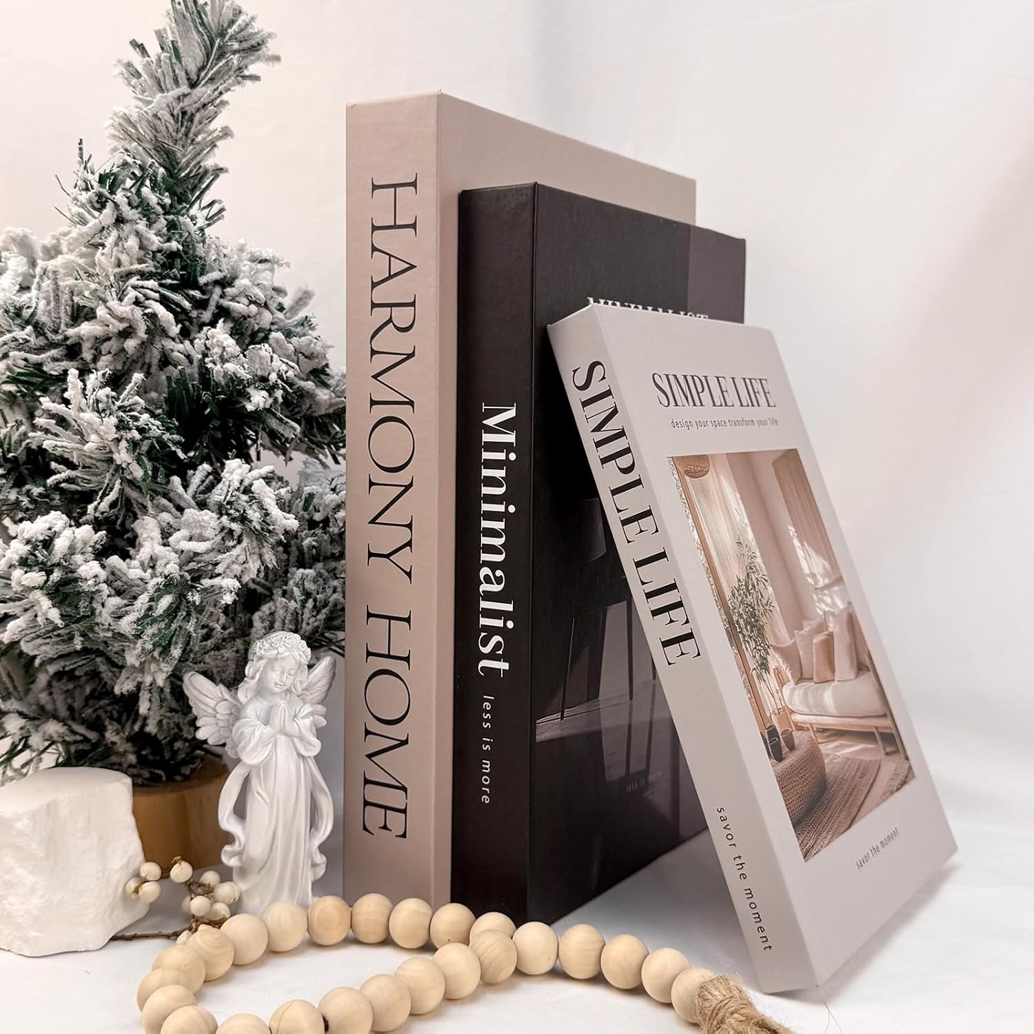 TwoDays Beautiful Coffee Table Books, Neutral Fashion Decorative Books for Home Bookshelf, Modern Room Decor Aesthetic, Fake Faux Book Storage Boxes for Decoration (Set of 3) - Image 8