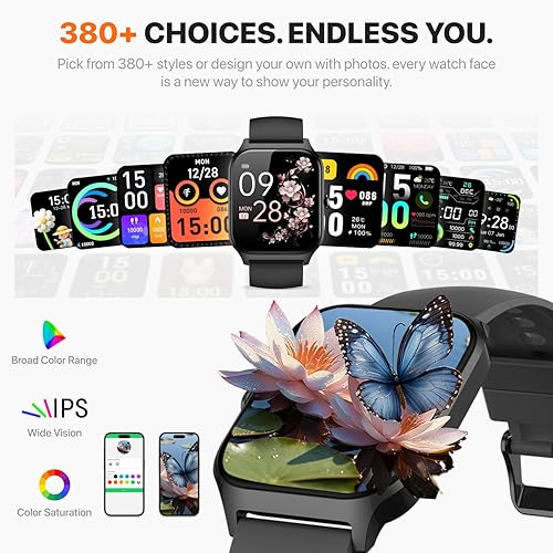 Miniatura 6 de Reloj inteligente para mujeres y hombres, (responderhacer llamadas) 1.83 pulgadas, HD, rastreador de actividad física, compatible con Android,