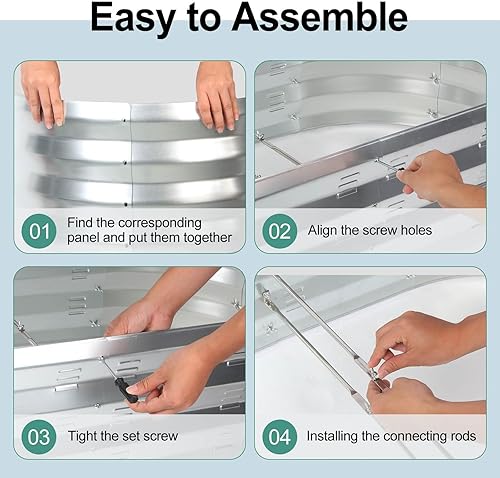 Miniatura 6 de Jardinera elevada galvanizada de 4 x 2 x 1 pies, jardineras de metal duraderas para exteriores, para verduras, camas elevadas para jardinería